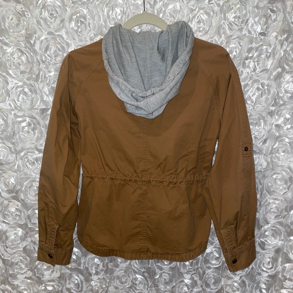 Brown Jacket with Attached Hoodie Lining - Picture 3 of 3